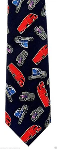 Big Red Trucks Men's Neck Tie Transport Semi Dump Hauler Driver Blue Necktie - Bild 1 von 3