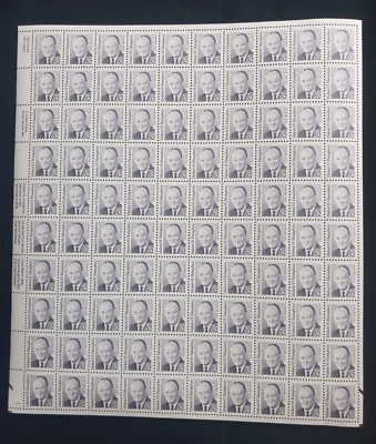 Scott #2189 HUBERT H. HUMPHREY Printed Facts Error Sheet of 100 US 52¢ Stamps - Image 1 of 2