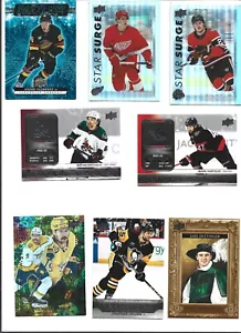 27 diversi INSERTI carte hockey 2023/24 serie mazzo superiore 1 NHL dettagli sotto - Foto 1 di 3