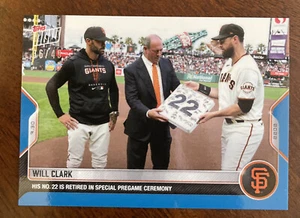 2022 TOPPS NOW #620 WILL CLARK SF GIANTS #22 IS RETIRED🔥#/49 Blue Parallel! - Picture 1 of 2