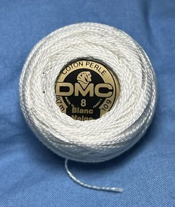DMC Coton Perle Thread Size 8 Blanc White 87m 10g Cotton Needlepoint France - Picture 1 of 3