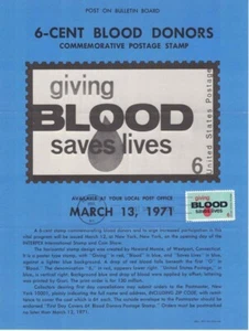 #1425 6c Blood Donors Stamp Poster- Unofficial Souvenir Page Folded HC - Picture 1 of 1