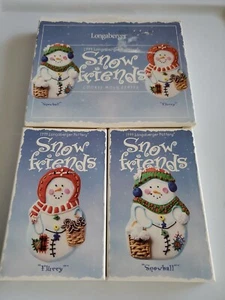 Molde de galletas de cerámica Longaberger adornos Snow Friends bola de nieve ráfaga 1999 - Imagen 1 de 7