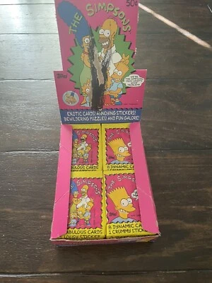 (1) Sealed Wax Pack 1990 Topps The Simpsons 8 Cards + 1 Sticker! - Image 1 of 4