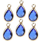  6 Pcs Rhinestone Drop Charms Beads Jewelry Teardrop Necklace Accessories