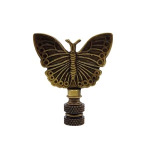 Lamp Finial-BUTTERFLY-Aged Brass Finish, Highly detailed metal casting - Picture 1 of 8