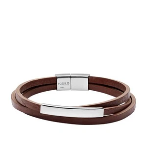 FOSSIL Womens Bracelet ESSENTIALS JOF00262040 Leather Brown - Picture 1 of 2