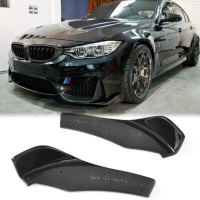 Separadores de labios de parachoques delantero de fibra de carbono real aptos para BMW F80 M3 F82 M4 2014-2019 Foto 1 de 4
