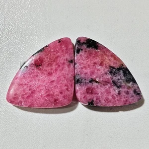 53 Cts Natural Rhodonite Match Pair Cabochon Gemstone 30.5 X 20.6 MM - Picture 1 of 3
