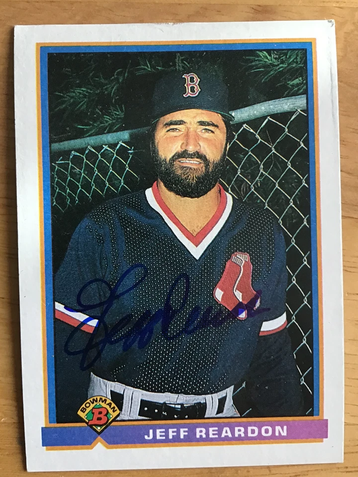 JEFF REARDON BOSTON RED SOX SIGNED BOWMAN  1991 CARD #107  AUTOGRAPH - Image 1 of 1