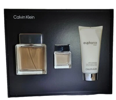 Euphoria Calvin Klein Juego de Regalo de 3 Piezas Para Hombre 3.3oz + 0.5oz EDT Spray + 3.3oz A/s Bálsamo Foto 1 de 3