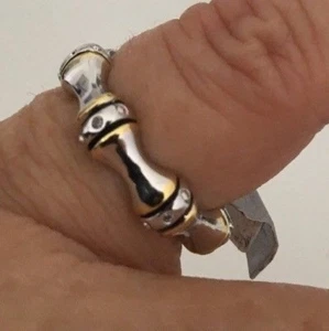 Designer inspirierter RING Gr. 5 Geschenk Gold und Silber plattiert - Bild 1 von 7