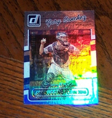 GARY SANCHEZ 2017 DONRUSS SEASON STAT LINE  #d 065/500 YANKEES #126 - Image 1 of 3