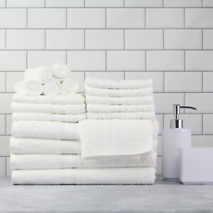 Bath Towel Set, 18-Piece Towel Set,  (4 Bath, 4 Hand, 10 Wash) Mainstays Basic