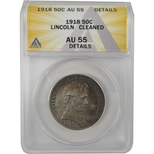 Illinois Commemorative Half Dollar 1918 AU 55 Details ANACS SKU:I20130 - Picture 1 of 4