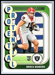2024 Panini Score BROCK BOWERS Protential RC #19 Bulldogs Las Vegas Raiders - Bild 1 von 10