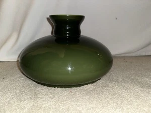 Vtg Glass Lamp Shade Globe Olive Green White Cased MCM Tam O'Shanter - Picture 1 of 7