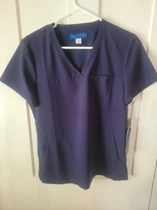 Koi Sapphire Womens Dark Blue Scrub Top Size Small S NWT - Picture 1 of 2