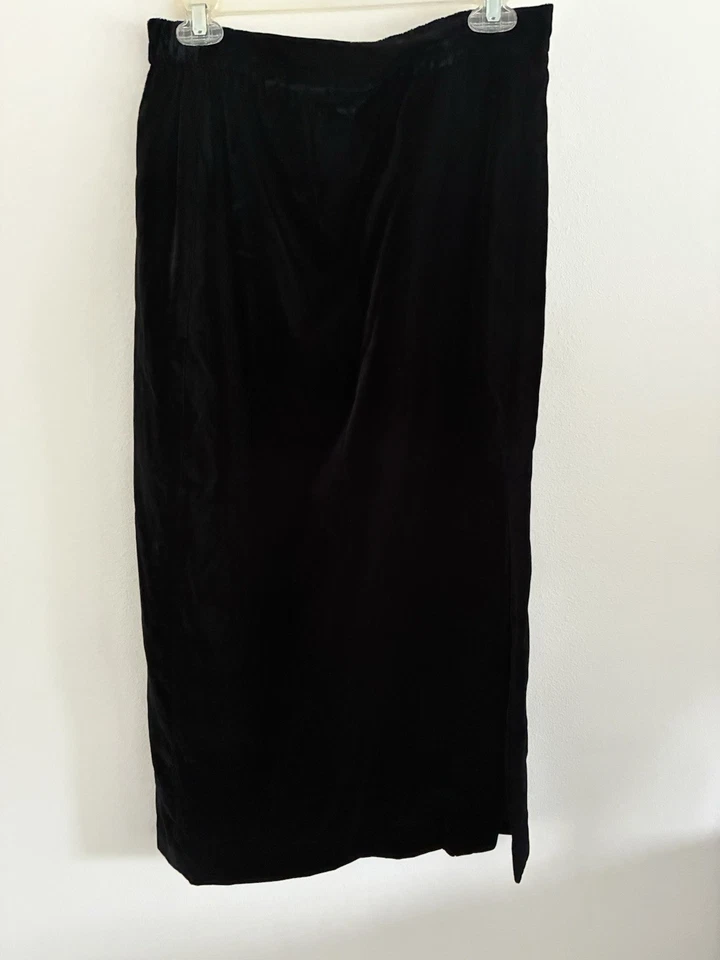 Falda Lápiz Midi Westbound Vintage Terciopelo Negro Hendidura Pequeña Talla 10 Clásica Foto 1 de 4