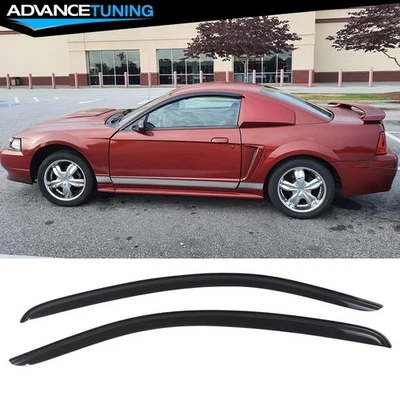 For 94-04 Ford Mustang Coupe 2DR Tape on Window Visors Rain Sun Guard Acrylic - Image 1 of 4