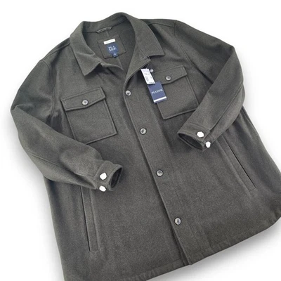 JOS A BANK Mens 2XL Green Wool Blend Casual Chore Jacket Tailored Fit New - Image 1 of 4