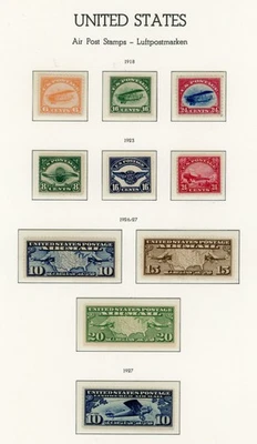 United States Airmail Issues 1918-1974 Mint XF OG Hinged/Never Hinged on Pages - Image 1 of 4