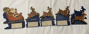 Vintage Hallmark Weihnachten Santa & Rentier gestanzt Stand-up Display {11-15 - Bild 1 von 13
