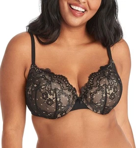 Maidenform womens Love the Lift Underwire Demi 34B, Black/Body Beige Lace - Picture 1 of 5
