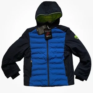 Chaqueta Gerry Niño Soldada Negra Azul Capucha Talla Grande Nueva Con Etiquetas - Imagen 1 de 10