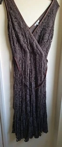 Ladies Lacy Brown Dress Size 10 From M & Co In Vgc - Picture 1 of 2