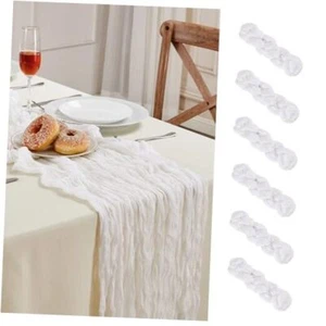 Cheesecloth Table Runner 10FT Long Boho Gauze Table Runner Rustic 6 Pack White - Picture 1 of 8