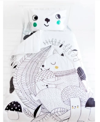 Nuevo en Paquete Edredón Niño Pequeño 100% Algodón 45x56" Lindos Hongos Animales Novato Humano Foto 1 de 4