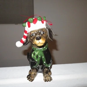 Blue Sky Clayworks Dusty Dog Christmas Figurine Labrador Dachshund NWT - Picture 1 of 7
