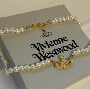 Vivienne Westwood Necklace Pearl Choker Gold without box - Picture 1 of 7