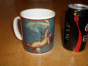 [CAFE ARTS BRAND] "CHERUBS" PAINTING IMAGE, Ceramic Coffee Cup / Mug, VINTAGE - Picture 1 of 12