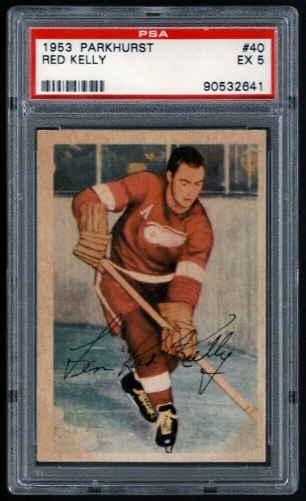 RED KELLY PSA 5 EX DETROIT RED WINGS HOCKEY CARD 40 SP 1953-54 PARKHURST LOW POP