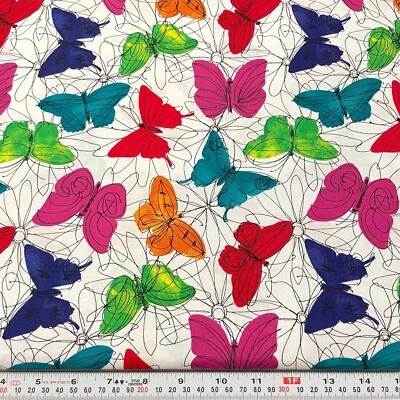 Funky Floral Butterfly Tim Coffey Springs Creative 2014 Cotton by the HALF YARD - Image 1 of 2