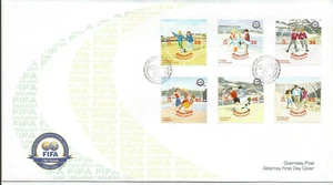 ALDERNEY 2004 FIFA FOOTBALL ANNIV. SET on UNADDRESSED FIRST DAY COVER - Picture 1 of 1