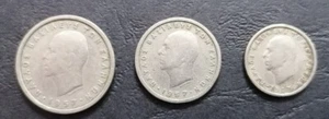 GREECE 1957 SET OF 3 COINS 50-1-2  DRACHMAI - Picture 1 of 2