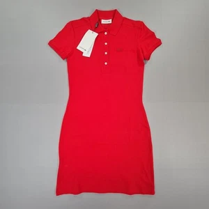 Lacoste Womens Dress Red 32 Slim Fit Pique Cotton Polo Neck 4 UK EF5473 - Picture 1 of 9