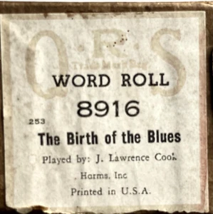"THE BIRTH OF THE BLUES" VINTAGE QRS WORD ROLL PLAYER PIANO MUSIC ROLL - Picture 1 of 3