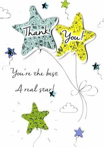 ¡Gracias eres el mejor una verdadera estrella! Tarjeta de felicitación terminada a mano Second Nature - Imagen 1 de 1