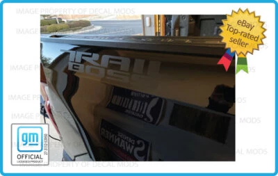 Set of 2: Silverado TRAIL BOSS decals side stickers graphic matte black blackout - Image 1 of 4