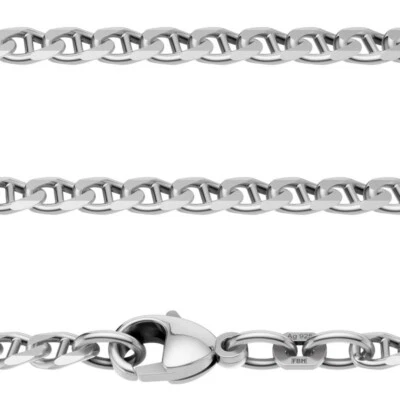 Echt Silber 925 Steg Panzer Hals Kette Massiv Männer Länge 55 cm 4,3 mm breit - Bild 1 von 4