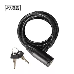 Bike Cable Lock 2 Keys Heavy Duty 1.2M Strong Steel Bicycle Security Lock X2 - Picture 1 of 6