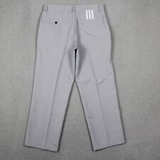 Adidas Climalite Golf Pants Men's 32x29 Actual Size Gray 3-Stripe 100% Polyester