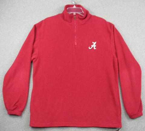 Alabama 1/4 Zip Mens Large Pullover Crimson Tide Red Oak Fleece A Logo Cover