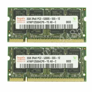 4GB 2x 2GB DDR2 667MHz PC2-5300S 200Pin CL5 SODIMM Laptop Memory SDRAM Hynix BT - Picture 1 of 7