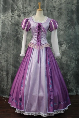 HANDGEFERTIGT Tangled Rapunzel Princess Disney Cosplay Kostüm Kleid lang Märchen v3