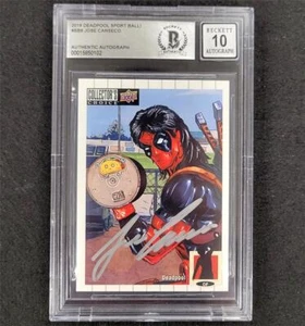 Jose Canseco signed 2019 Marvel Deadpool Sport Ball! SP card BGS BAS 10 auto SSP - Picture 1 of 2